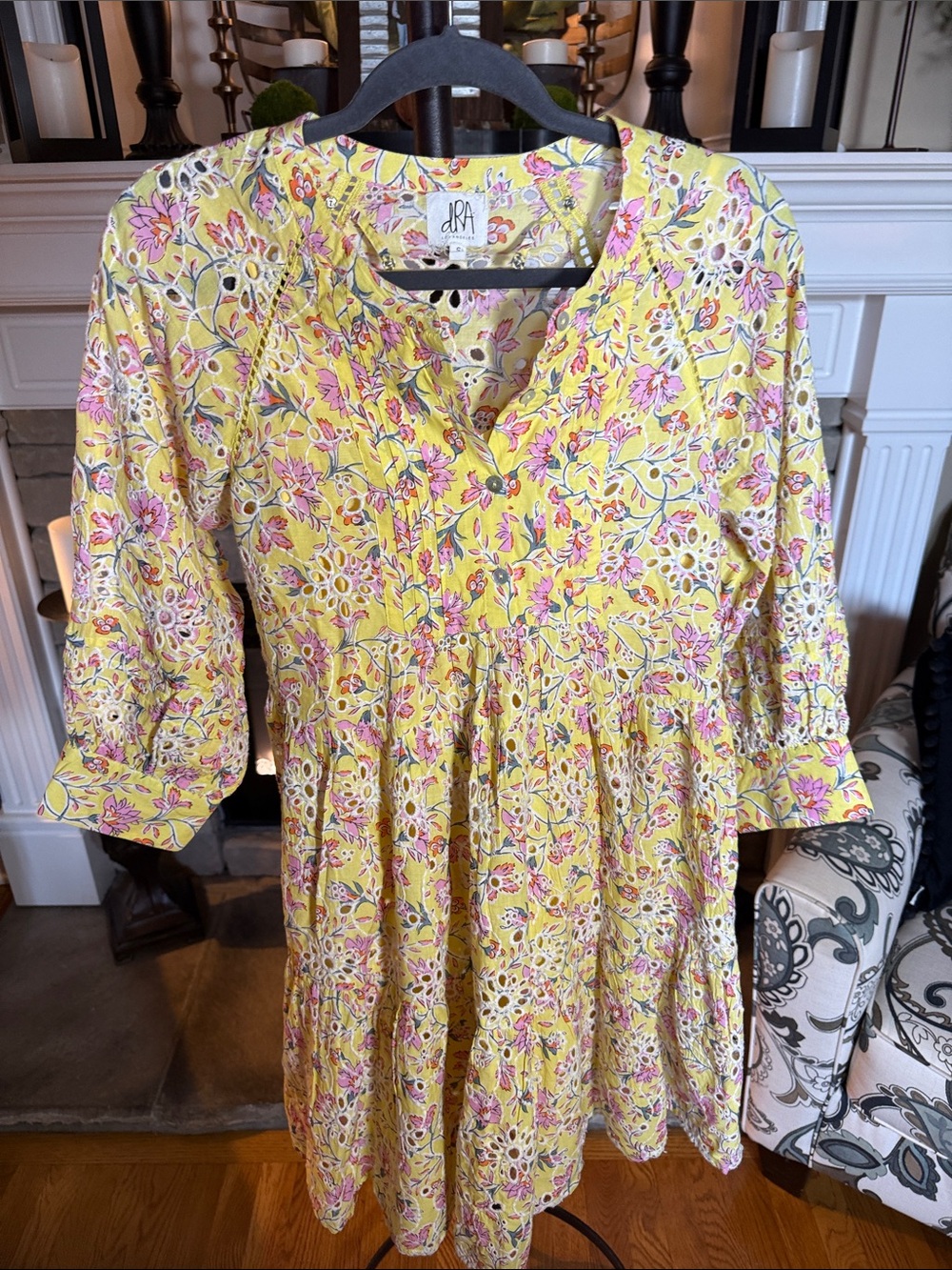 Kids Yellow Floral Cotton Dress